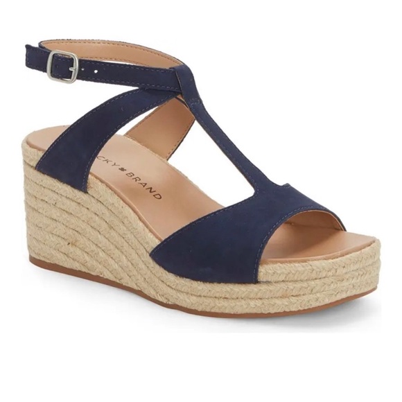 Lucky Brand Shoes - Lucky Brand espadrille Wedge Sandal Navy size 6